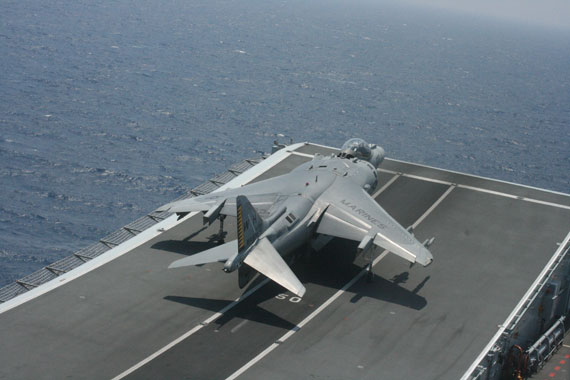 USMC Harrier Training off of British Warship USMC Harrier Training off of British Warship