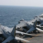 USMC Harriers parked aboard HMS Illustrious, July 2007<br />Source: SLDinfo.com USMC Harriers parked aboard HMS Illustrious
