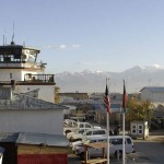 Beautiful mountains in Afghanistan are visible behind the old Russian Control Tower, known as the Crow's Nest, Nov. 9. The Russian Control Tower was built in 1976 during the Soviet Union's occupation of the region. Currently more than 5,000 Airmen are deployed to Bagram supporting Operation Enduring Freedom and NATO International Security Assistance Forces.<em>Credit: 455th Air Expeditionary Wing, 11/9/09, Location: Bagram Airfield, Afghanistan</em> Bagram AFB