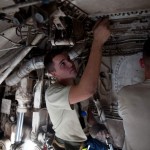 Left, U.S. Air Force Senior Airman Matthew Brink and Airman 1st Class Ryan Hall, 379th Expeditionary Maintenance Squadron fuels systems journeymen, reattach an access panel during maintenance on a B-1B Lancer fuel system in Southwest Asia. Airmen with the 379 MXS fuels section maintain and fix the fuels systems of aircraft that fly in support of operations Iraqi Freedom and Enduring Freedom. <br /><em>Credit: 379th Air Expeditionary Wing, 12/3/09</em> Fuel Ready