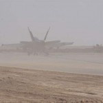 The USMC operates its fixed wing air as part of an integrated ground-air task force. This means that the ground elements rely on integrated air as part of their ability to do surveillance, provide for defensive cover and to support offensive operations. And the USMC air team has to operate in extreme situations, which creates a unique set of logistics support requirements. This photo provided by the USMC show a Harrier operating in Iraq during a dust storm. A Harrier operating in Iraq during a dust storm