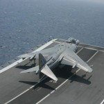 USMC Harrier operating off HMS Illustrious July 2007 The operation of the USMC harriers allowed USMC pilots to train and get certifications while operating on a foreign warship. <br /> Source: sldinfo.com USMC Harrier operating off HMS Illustrious