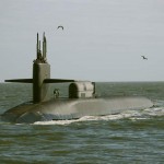 The guided-missile submarine USS Georgia (SSGN 729) transits the St. Marys River, Nov. 24, 2008, while conducting regularly schedule underway training. The Ohio-class submarine departed Bahrain Sept. 28, 2009, following a regularly-scheduled four-day port visit to the kingdom. The visit marked Georgia's first visit to Bahrain and the first-ever port call by an Ohio-class submarine to Khalifa Bin Salman Port. Such port visits and work with allies is an increasingly significant part of the USN’s global presence operations. <br />Source: US Naval Forces 5th Fleet Public Affairs 11/24/08 USS Georgia