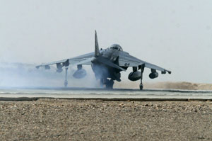 Harrier landing in Afghanistan Harrier300