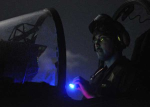 Cpl. Sean Moberly with Marine Medium Tiltrotor Squadron (VMM) 266, 26th Marine Expeditionary Unit, runs preflight checks on an AV-8B Harrier on the flight deck of amphibious assault ship USS Kearsarge in preparation of Operation Odyssey Dawn missions. (Credit: USN Visual Service) Cpl. Sean Moberly with Marine Medium Tiltrotor Squadron (VMM) 266, 26th Marine Expeditionary Unit, runs preflight checks on an AV-8B Harrier on the flight deck of amphibious assault ship USS Kearsarge in preparation of Operation Odyssey Dawn missions. (Credit: USN Visual Service)