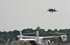 Harriers figured prominently in the Libyan Air Operations. This Harrier is landing during an exercise in late August in North Carolina. (Credit: SLD) Harriers figured prominently in the Libyan Air Operations. This Harrier is landing during an exercise in late August in North Carolina. (Credit: SLD)
