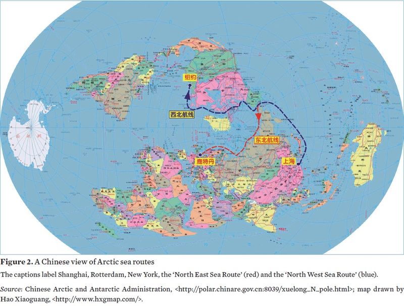 A Chinese map regarding the Arctic. Credit: SIPRI