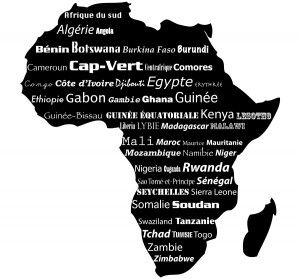 Africa map typograhpy