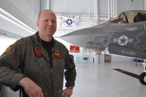F-35C Pilot In Front of F-35B