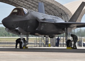 An F-35 Lightning II taxis in to Eglin Air Force Base, Fla., June 5 for the first time. The 33rd Fighter Wing received two new Air Force variants of the joint strike fighter bringing the total number of Eglin-based Air Force, Marine Corps and United Kingd