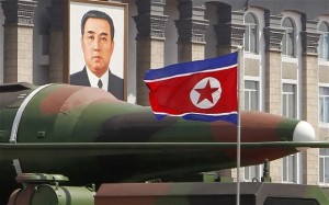 A missile is paraded through Kim Il sung Square in Pyongyang, North Korea Photo: AP Photo/Ng Han Guan