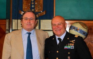 Lt. General Preziosa, the Italian Chief of the Air Force, and Robbin Laird, after the SLD interview.