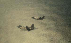 the F-35 and F-22 are seen flying together at Eglin AFB. These photos were shot on September 9, 2012 and are credited to Major Karen Roganov, Team Eglin PA, 33rd FW and Sgt. Jeremy Lock.