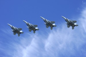 Japanese Air Self-Defense Force F-15J Eagles fly in formation during RED FLAG-Alaska 12-2 June 11, 2012, Eielson Air Force Base, Alaska. Read more: http://www.dvidshub.net/image/603155/red-flag-alaska-12-2-takes-off#.UrbnWqXB6ao#ixzz2oD42PM6Q
