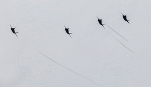 UK and USMC F-35Bs in four hour training session when multiple sorties were generated as part of the training effort. Credit: 33rd FW, December 4, 2013.