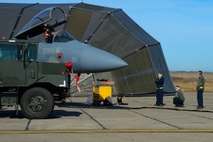 A U.S. Air Force F-15C Eagle aircraft is prepared for a training mission at Siauliai Air Base, Lithuania, March 10, 2014. The 48th Fighter Wing at Royal Air Force Lakenheath, England, sent six aircraft and more than 50 personnel to augment the four aircraft and approximately 150 airmen supporting the NATO Baltic air policing mission. The U.S. Air Force assumed command of the NATO Baltic air policing mission for a four-month rotation from January to May of 2014. (U.S. Air Force photo by Airman 1st Class Dana J. Butler/Released)