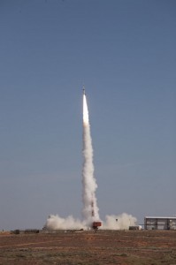 A hypersonic rocket launches skyward during a March 22, 2010 test launch from the Woomera Test Range in Australia. The fight was part of the joint U.S.-Australian HiRise project to test and develop hypersonic vehicles for future aircraft transportation. Credit: Australia Defense Science and Technology Organisation