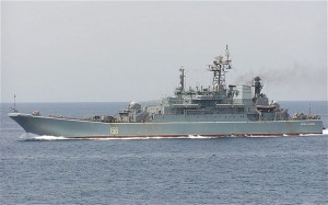 The Tsezar Kuniko has been used in Syrian support operations over the past two years. It is an amphibious assault ship. Credit Photo: Wikepedia