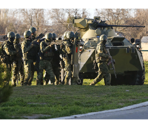 Russia forcibly annexes Crimea and then holds a referendum for inclusion. Photo Credit: C4Defence