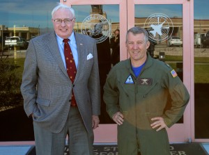 Ed Timperlake with Admiral Scott Conn outside of the NSWC building at Fallon after the Second Line of Defense interview. According to Admiral Conn, "We are working at Fallon at expanding the capability for Naval aviation to operate in an expanded battlespace." And the Admiral made it clear that this was being done with adding capabilities like the F-35, and leveraging joint and coalition capabilities into what we are calling an attack and defense enterprise.