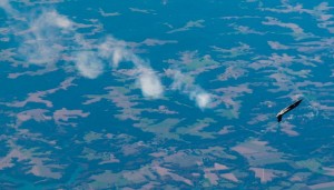 High Angle of Attack: An F-35C aircraft flies a high angle of attack intentional departure test flight in November 2013.
