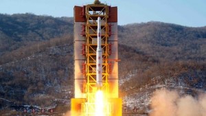 North Korea said the rocket it launched on the morning of 7 February was to put a satellite into orbit around the earth. Credit: BBC 