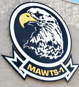 The MAWTS logo as seen on the MAWTS-1 Building at Yuma MCAS. Credit: Second Line of Defense