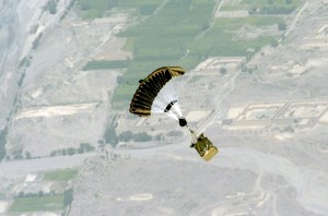 The first joint Air Force-Army operational drop of JPADS in Afghanistan in 2006: re-supplying water and ammunition. Credit: USAF, Senior Airman Brian Ferguson, August, 2006 http://www.defenselink.mil/news/NewsArticle.aspx?ID=1815