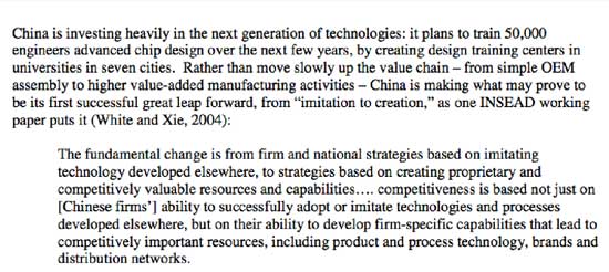The above quote from a paper looking at Chinese development underscores forcefully the key point Lewis is making about leap ahead capabilities. (Credit: http://www.cggc.duke.edu/pdfs/workshop/Appelbaum%20et%20al_SASE%202006_China%20nanotech_27%20June%2006.pdf)