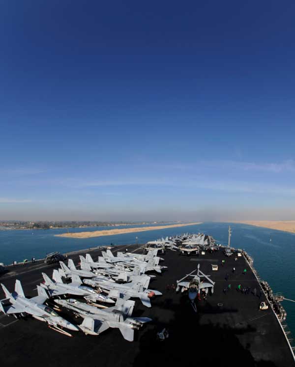 USS Truman Going Through the Suez Canal (Credit: USN Visual Service, 12/6/10)