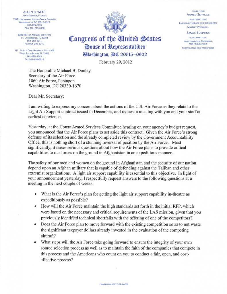 Letter To Congressman Template