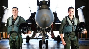  Squadron Leader Andrew Jackson and Squadron Leader David Bell have been selected to be the first RAAF pilots to fly the F-35 fighter jets. Picture: Craig Greenhill Source: News Corp Australia 