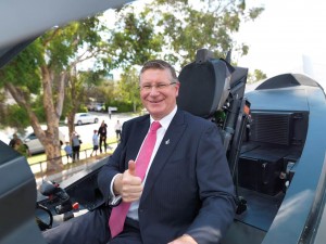 The Honourable Dr. Denis Napthine, Premier of Victoria, sitting in the full scale mock up cockpit below, was among the 250 distinguished guests and employees in attendance.