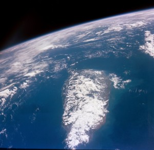 Photograph of Taiwan looking south taken during the Gemini X mission on orbit no. 34.  Credit: NASA 