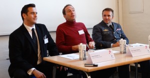 The first panel seen left to right, Dr. Gary Schaub, CMS, Dr. Peter Jackobsen, Royal Danish Defence College, and Col. Anders Rex, Royal Danish Air Force. Credit Photo: SLD 