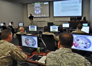 Airmen from Eglin’s 96th Logistics Readiness Squadron; and three F-35 units, the Air Force’s 33rd Aircraft Maintenance Squadron; the Navy’s Strike Fighter Squadron 101, and the Marine Corps, Fighter Attack Training Squadron 501, take an Autonomic Logistics Information System Supply Course at the F-35 Academic Training Center. The four-day familiarization class was the first-ever ALIS supply course completed since the ATC began commencement of formal training Mar 19. The students were introduced to the main tools they will learn more about in ALIS. (U.S. Air Force photo/Maj. Karen Roganov)