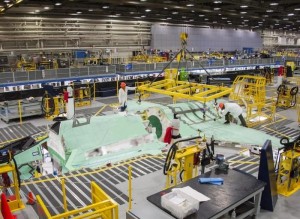 Finmeccanica-Alenia Aermacchi produced the full wing-set at the F-35 Final Assembly & Check-Out (FACO) facility in Cameri, Italy. The entry into the Electronic Mate and Assembly (EMAS) – where the forward fuselage, was assembled. Credit: Lockheed Martin.