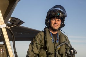 PACIFIC OCEAN (Nov. 7, 2016) — Royal Air Force Squadron Leader Andrew “Gary” Edgell, U.K. test pilot meticulously inspects his F-35B Lightning II aircraft during preflight. On the F-35B’s developmental test phase (DT-III) aboard the amphibious assault ship USS America (LHA 6), the aircraft is examined undergoing envelope expansion via a series of launches and recoveries in various operating conditions such as high sea states and high winds. (U.S. Navy Photo by Lt. j.g. Maideline Sanchez/Released) 